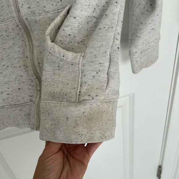 Madewell MWL Cotton Blend Speckled Zip Up Hoodie - Picture 4 of 5